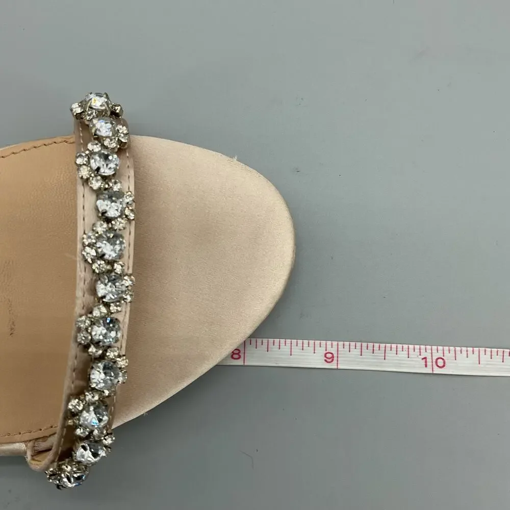 NEW Jewel by Badgley Mischka Women’s Danni Satin Sandals Beige Size 6